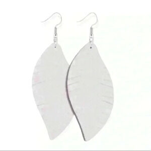 Leather Feather Earrings